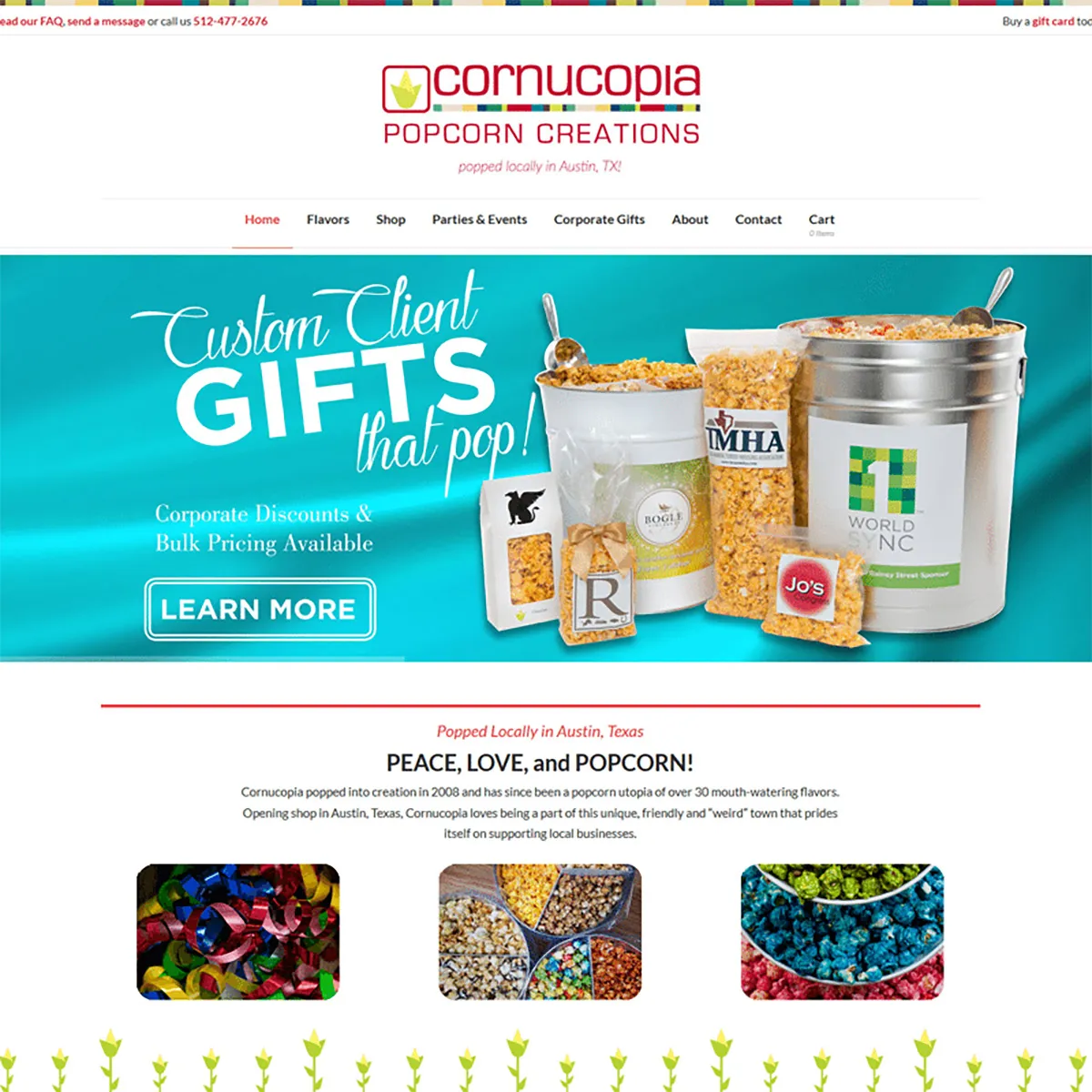Gourmet Popcorn — specialty popcorn manufacturer website